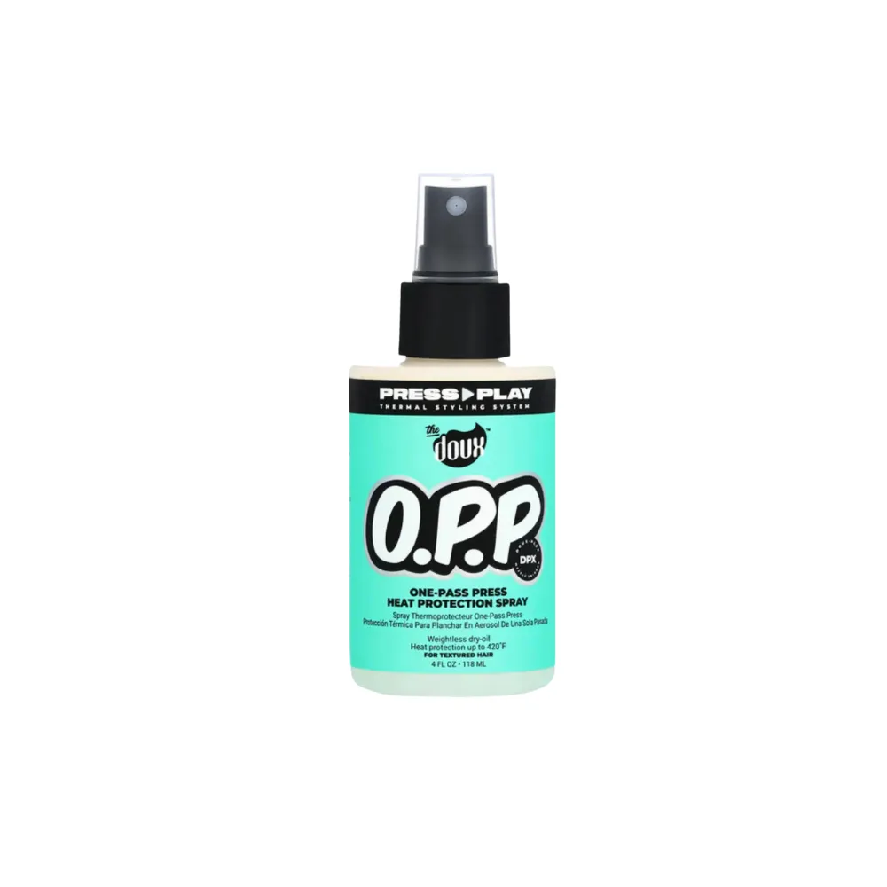 The Doux Press Play Opp One Pass Heat Protectant Spray 118ml The Doux Press Play Opp One Pass Heat Protectant Spray 118ml